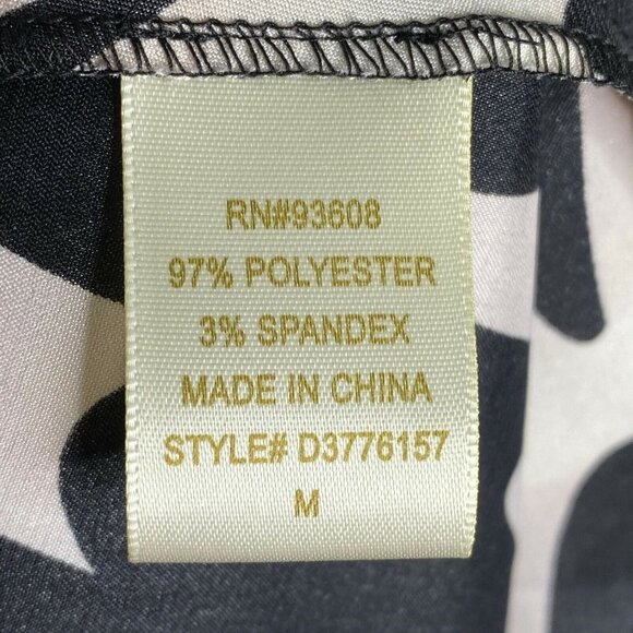 Matty M Womens Black‎ White Long Sleeve Cinched Waist A Line Dress Size Medium - Picture 7 of 10